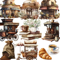 Coffee Series Scrapbooking Stickers Hand Account Sticker Junk Journal Supplies