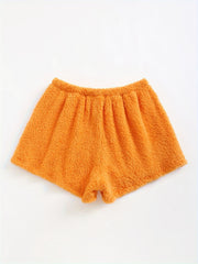 Women's Plus Fuzzy Fleece Lounge Shorts for Fall & Winter