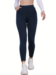 Fleece Liner Cropped Yoga Pants with Pocket