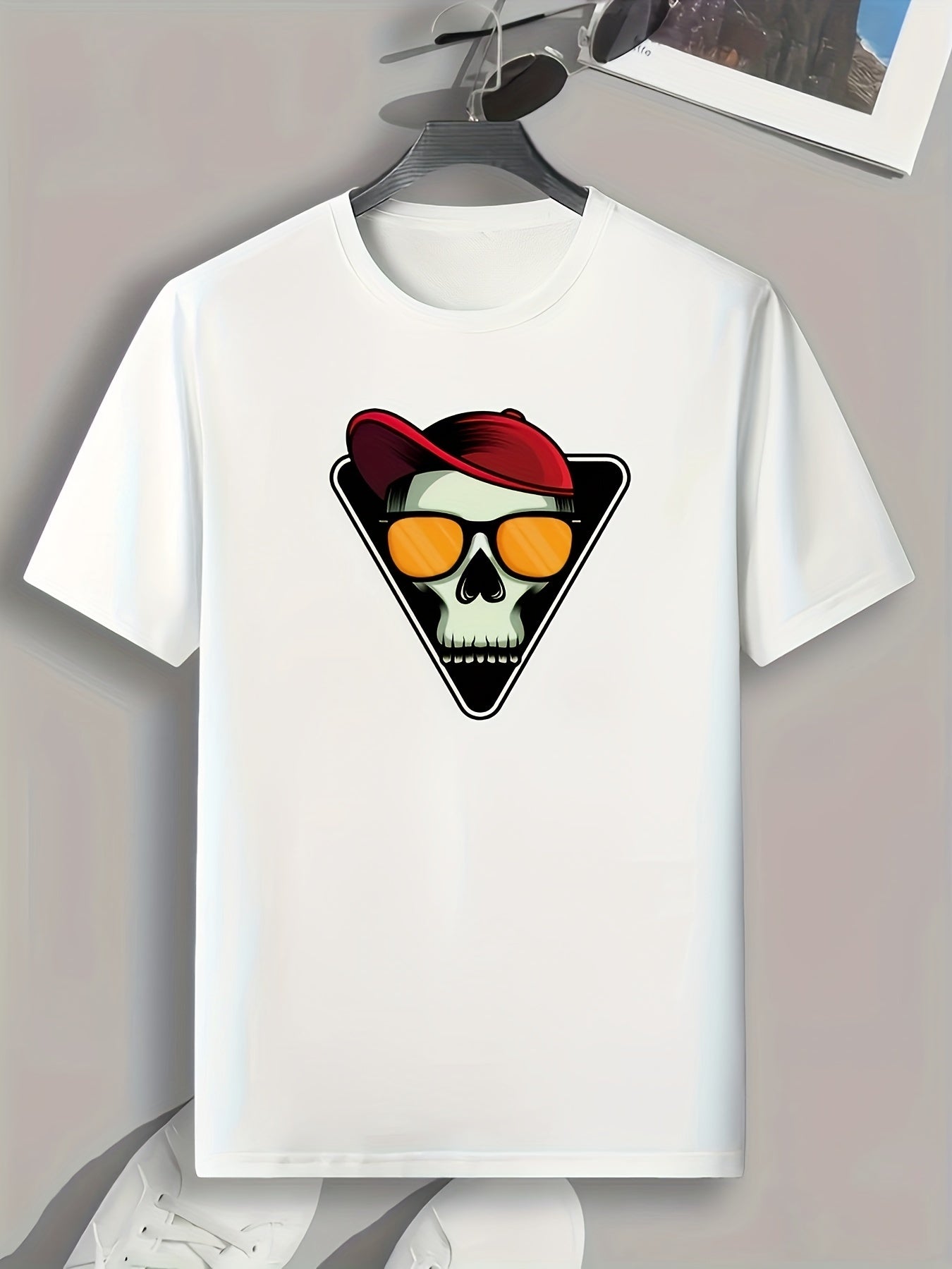 Skull Print Men's Graphic Tee Casual Comfy Shirt Summer Clothing