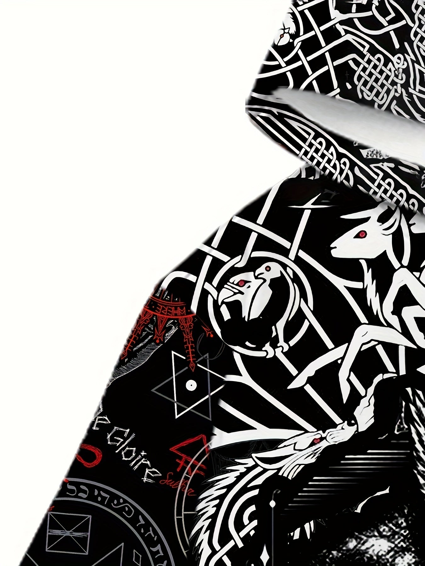 Men's All Over Print Hoodie Kangaroo Pocket Loose Pullover