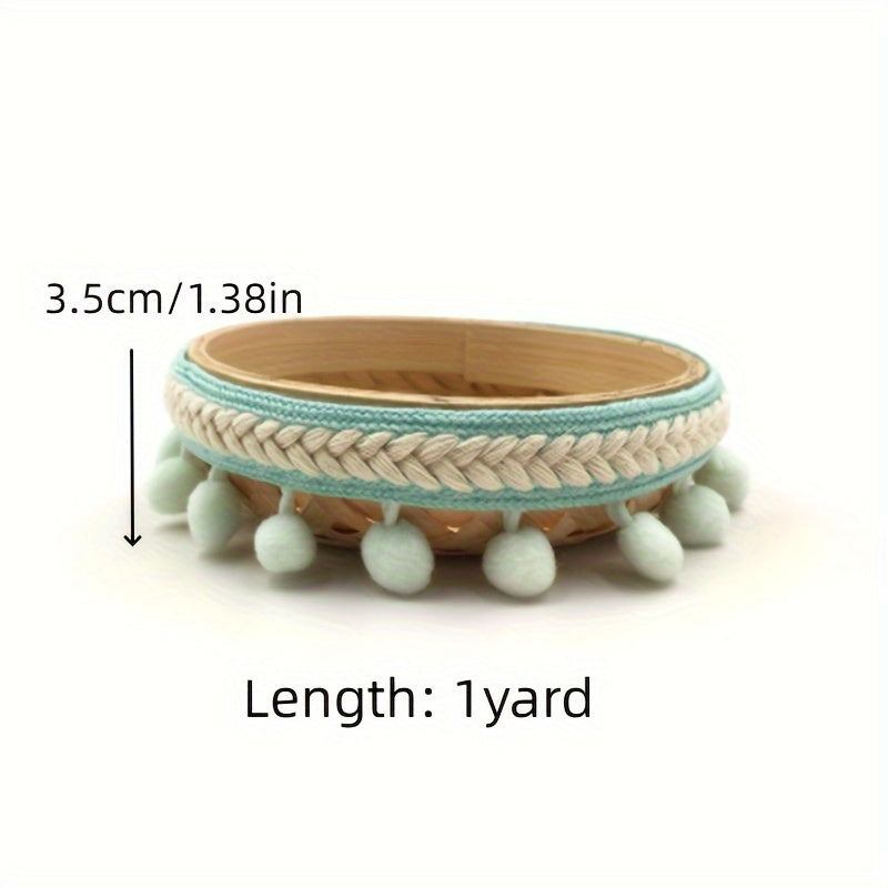 Ethnic Style Fur Ball Lace Skirt Curtain Tassel DIY Decoration