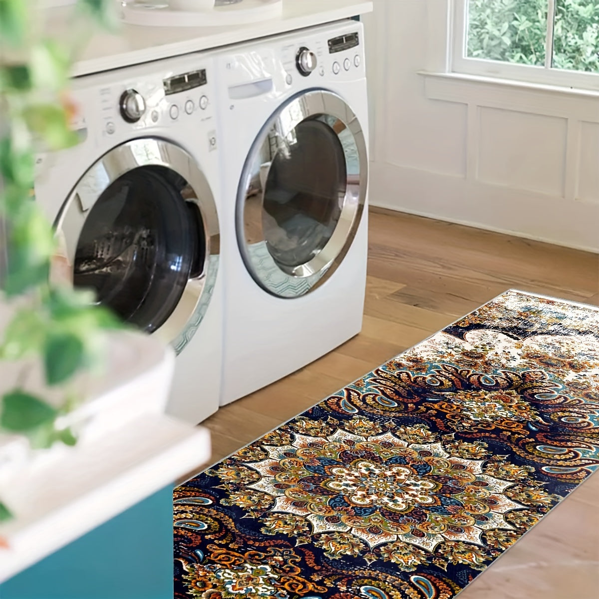 Vintage Boho Runner Rugs Medallion Laundry Kitchen Mat Non Slip