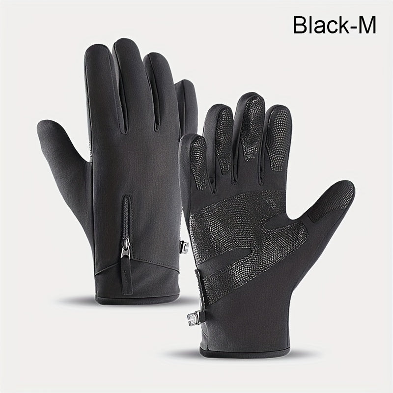Winter Thickened Waterproof Velvet Gloves for Outdoor Activities
