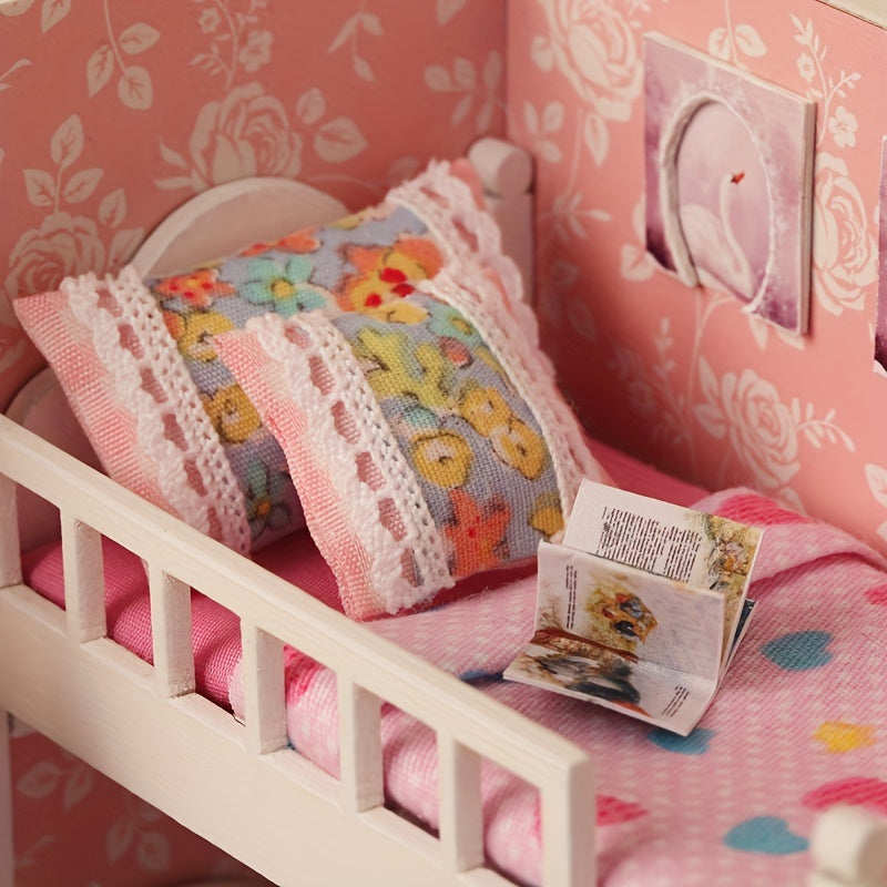 Girl Room Bedroom Decoration Home Accessories Assembly Puzzle Doll House Set