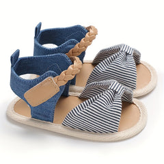 Bowknot Open Toe Sandals For Baby Girls Lightweight Anti Slip Sandals