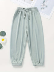 Girls Casual Sweatpants Elastic Waist Bow Loose Breathable Sport Jogger Pants