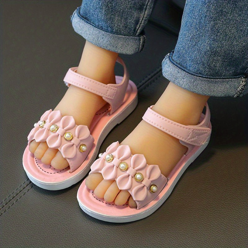 Girls Soft Sole Open Toe Sandals Hook Loop Fastener Summer