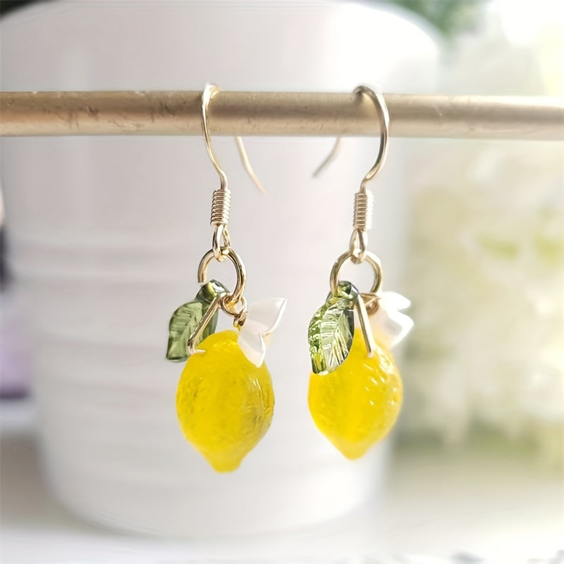 Glass Lemon Drop Earrings for Girls