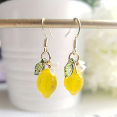 Glass Lemon Drop Earrings for Girls