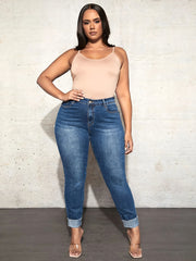 High Rise Skinny Jeans Women's High Stretch Denim Pants