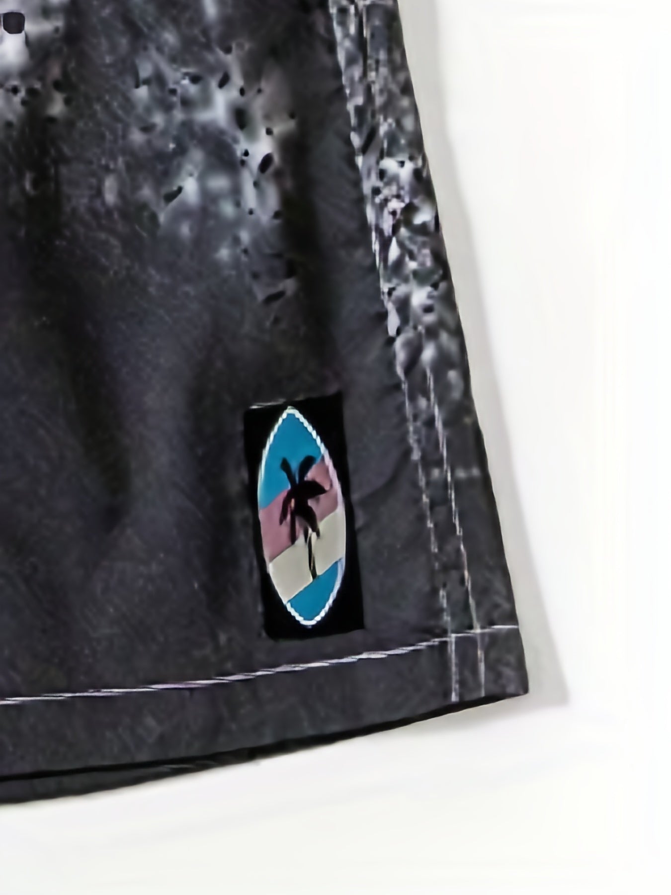 Marble Pattern Drawstring Swim Trunk Men's Board Shorts
