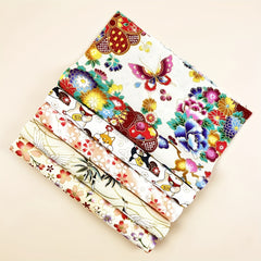 5pcs Beige Cotton Quilted Fabric Set For Sewing Patching Handicraft