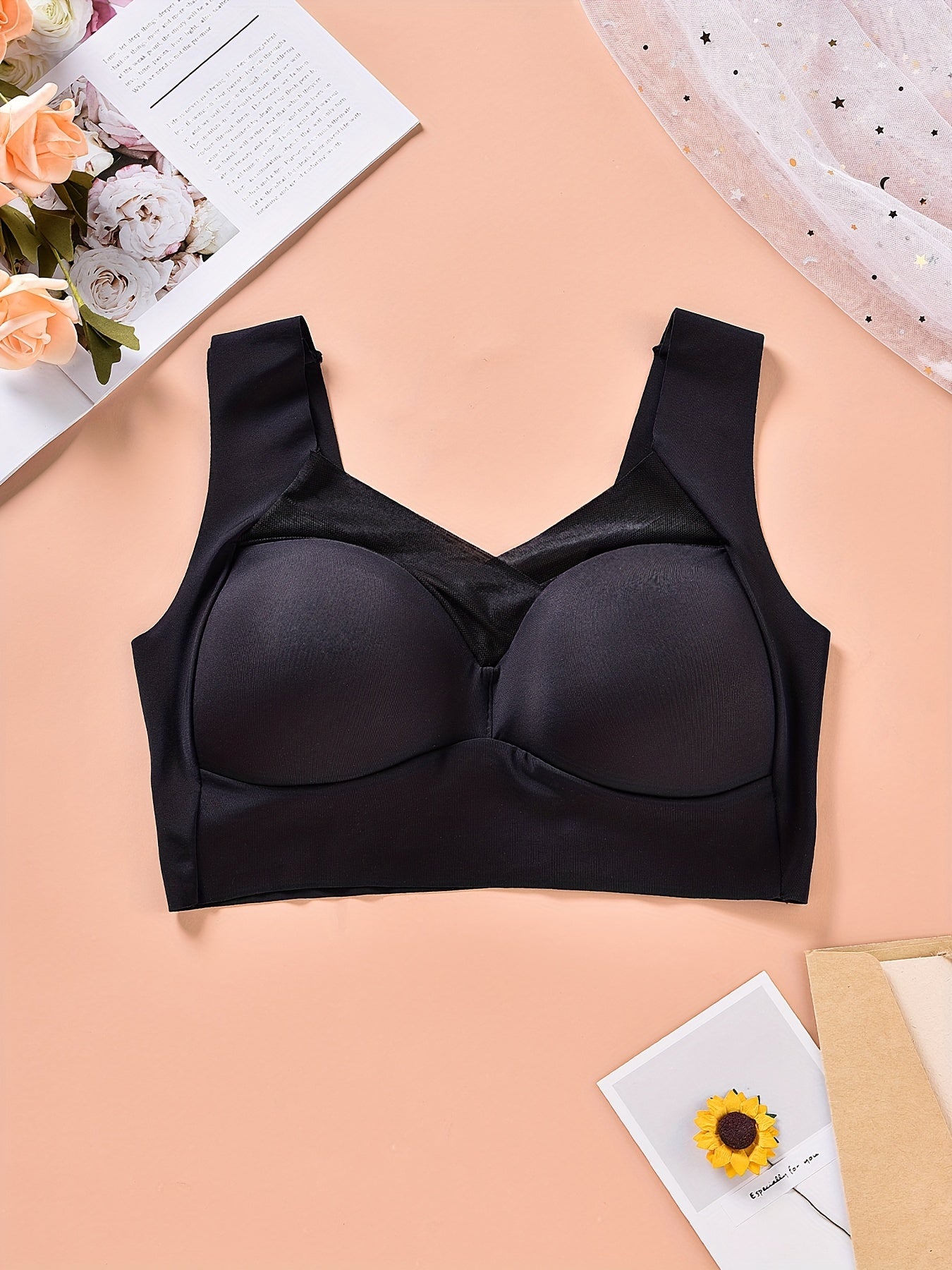 Seamless Wireless Sports Bra Comfy & Breathable Fitness Yoga Bra