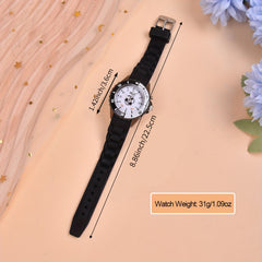 Boys' Soccer Sports Watch Dual LED Quartz Wristwatch Silicone Strap