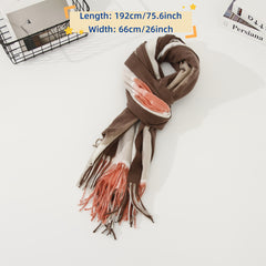 Tie Dye Winter Scarf with Tassel Mixed Colors Cold Weather Scarf Wrap