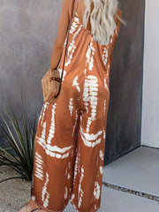 Tie Dye Wide Leg Jumpsuit Sleeveless Casual Loose Jumpsuit