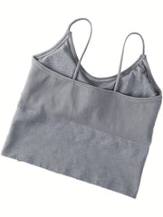 3pcs Girls Ribbed Spaghetti Strap Bra Student Teen Underwear