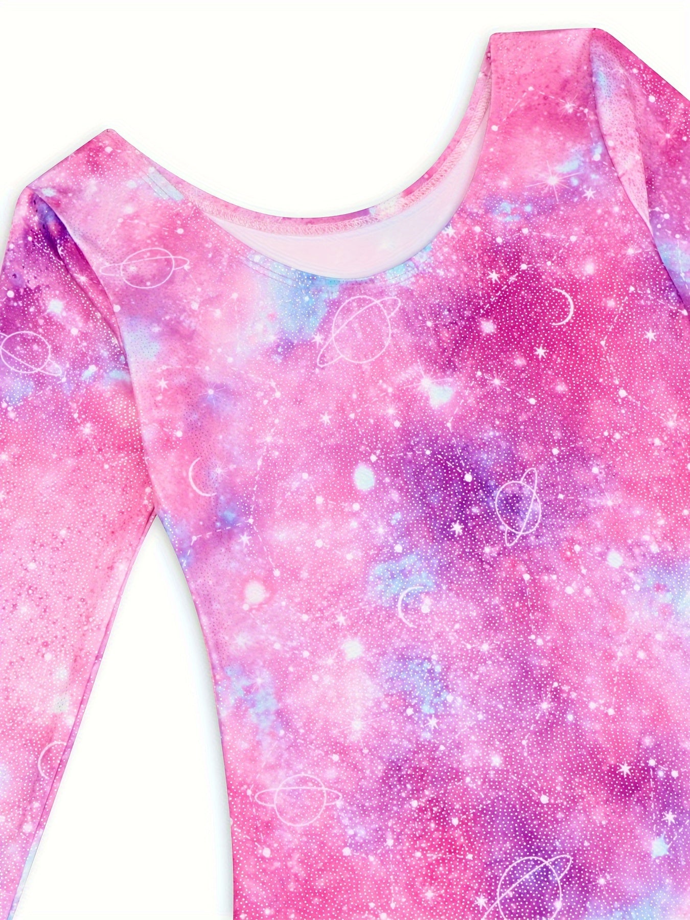Stretchy Tie Dye Long Sleeve Gymnastics Suit Dance Leotard