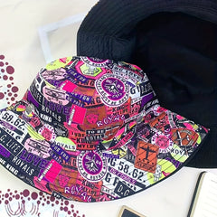 Graffiti Bucket Hat Men's Women's Double-sided Foldable Sun Hat