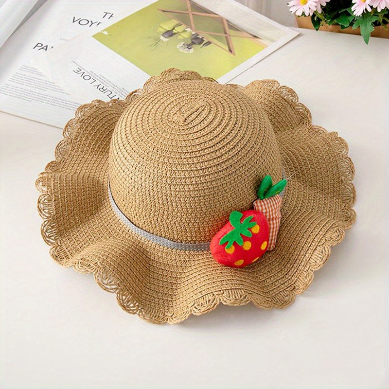 Kids' Summer Straw Hat with Shoulder Bag