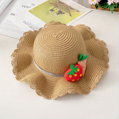 Kids' Summer Straw Hat with Shoulder Bag