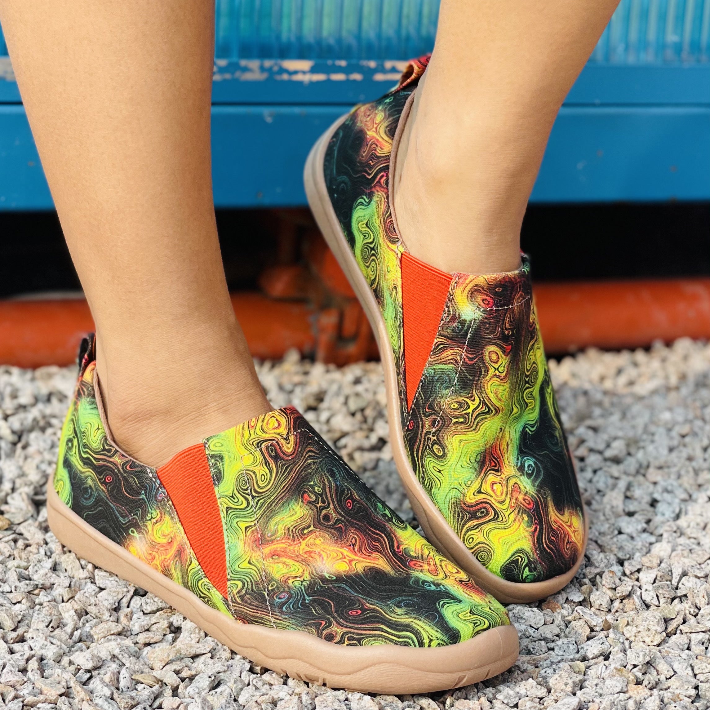 Women's Art Print Canvas Shoes Comfy Slip On Low Top Flat Shoes