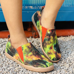 Women's Art Print Canvas Shoes Comfy Slip On Low Top Flat Shoes