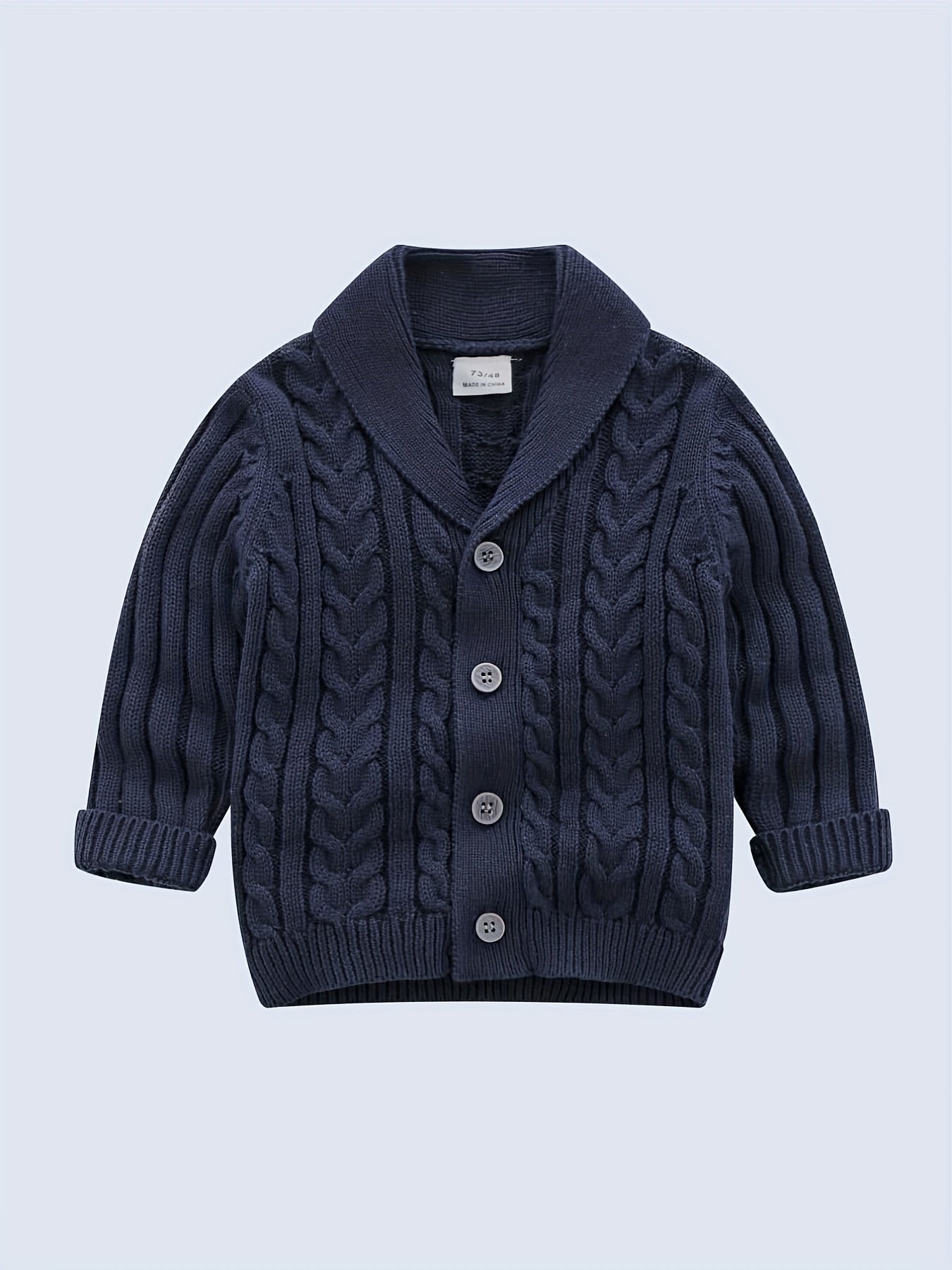 Kids Cable Knit V Neck Cardigan Winter Outwear