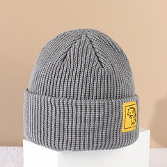 Dinosaur Patch Beanie Hat Woolen Knitted Hat