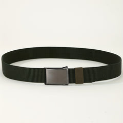 Green Automatic Buckle Knitting Casual Belt For Men