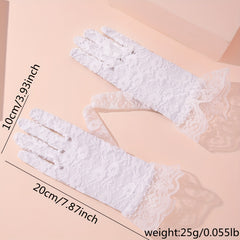 Lace Rose Gloves Elegant Prom Party Women's Gloves