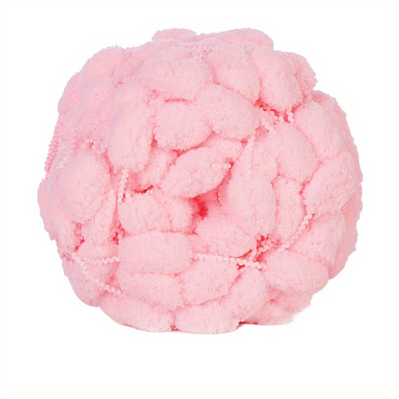 Colorful Thick Ball Yarn Rainbow Pom Pom Polyester Yarn 130g 25m 984in
