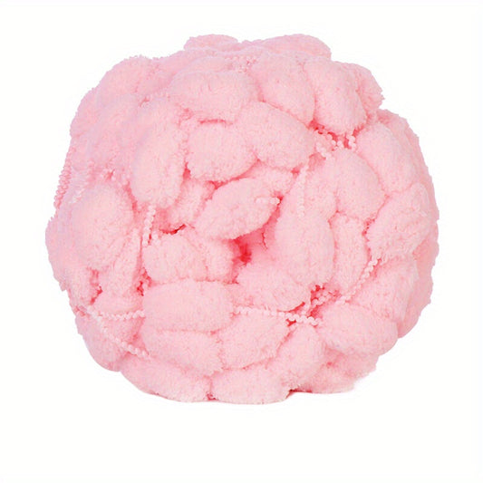 Colorful Thick Ball Yarn Rainbow Pom Pom Polyester Yarn 130g 25m 984in