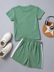 Boys Block Outfit Short Sleeves T shirt & Shorts Casual Summer Kids Clothes