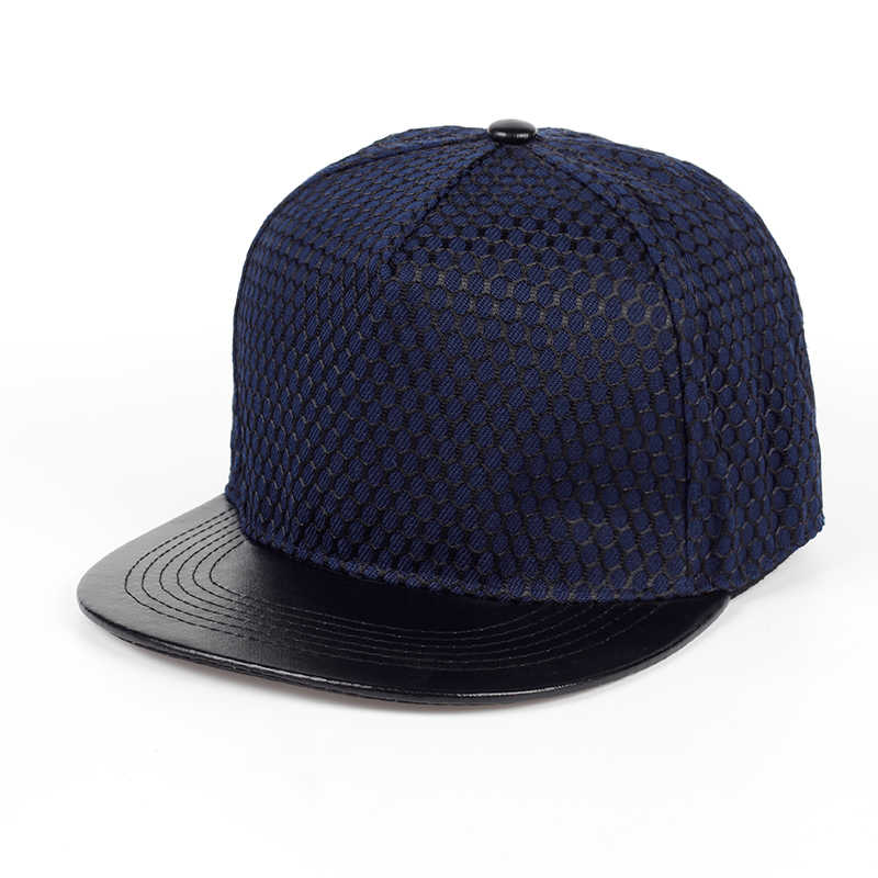 Men's Grid Baseball Cap Mesh Snapback Adjustable Hat