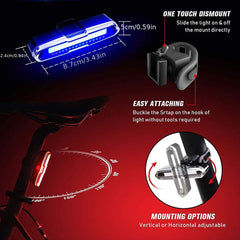 USB Rechargeable Bicycle Rear Light High Intensity LED Tail Light for Safety