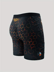 Men's Honeycomb Print Swim Trunks Quick Dry Beach Shorts
