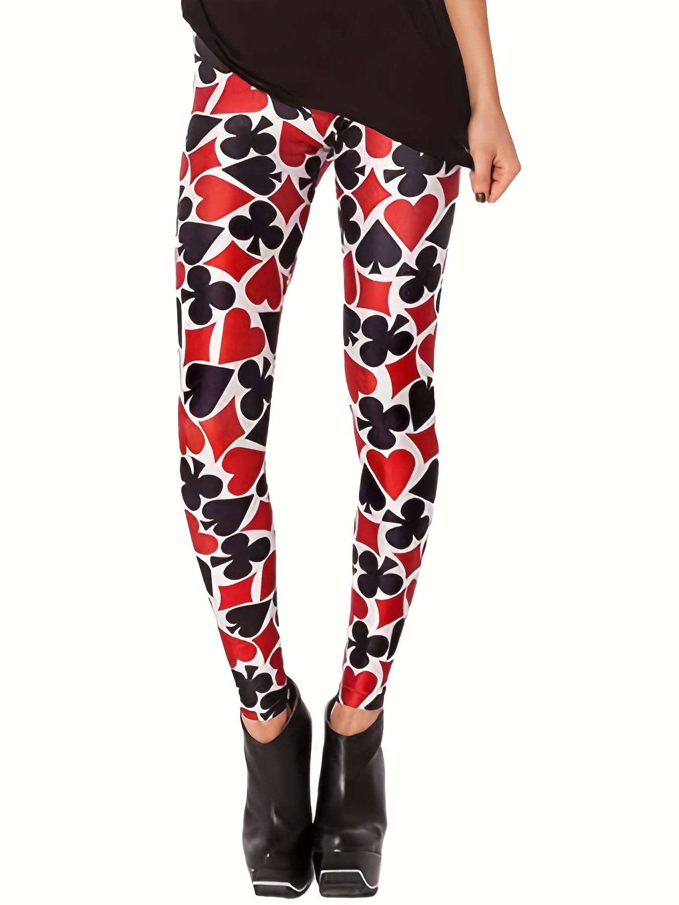 All Over Print Skinny Leggings Casual Stretchy Leggings Women's Clothing