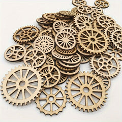 20 PCS DIY Mini Wooden Gears Set Mixed Shapes 26 50mm 1 1 97in