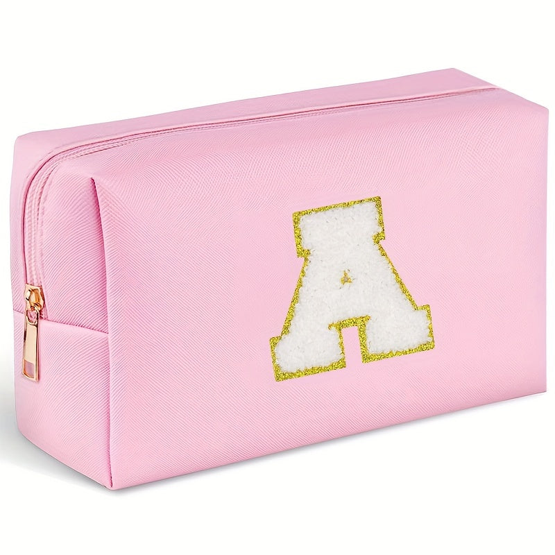 Monogrammed Cosmetic Bag PU Waterproof Travel Toiletry Bag