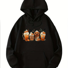 Halloween Pumpkin Print Hoodie Women's Sweatshirt