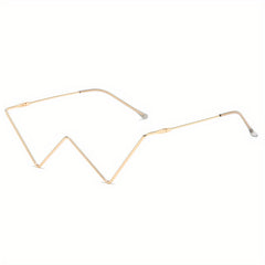 Y2K Rhinestone Glasses Frame Sparkling Metal Lensless Glasses