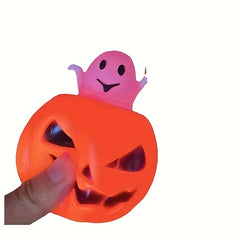 Halloween Pumpkin Ghost Pinch Funny Toy Luminous Prank Funny Decompressing Toy