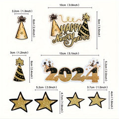 8pcs Happy Year Paper Cake Cupcake Toppers Party Supplies Decor