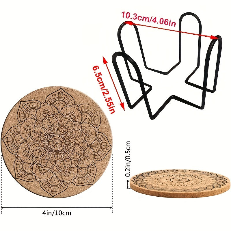 10pcs Cork Coasters Absorbent for Drinks Wooden Tabletop Protection