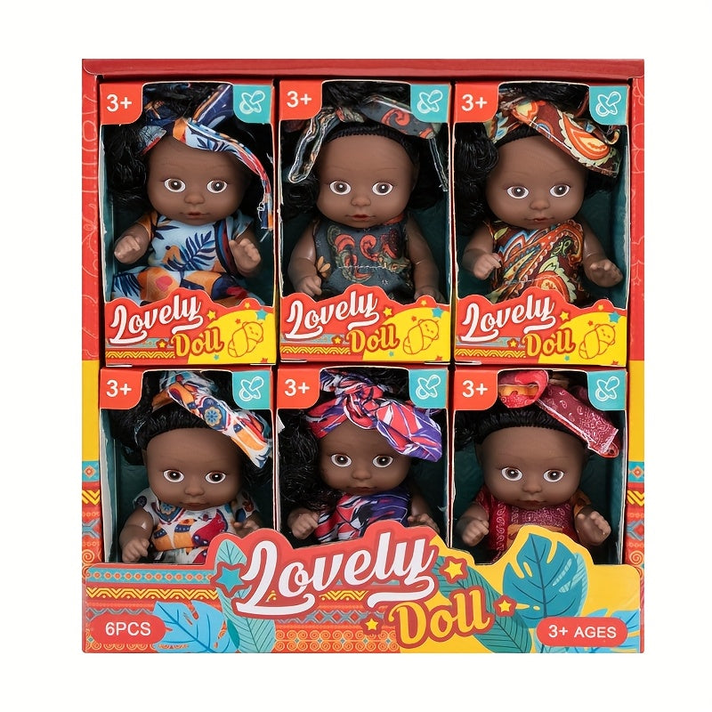 6pcs Fairy Princess Doll Set with Pajamas, 4 Animal Youngsters Dolls