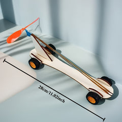 DIY Wind Powered Mini Car Kit Educational Wooden Construction Set