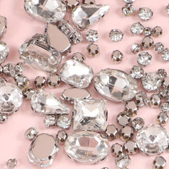 100pcs Transparent Glass Rhinestones With Metal Back