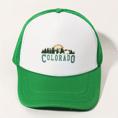 COLORADO Trucker Hat Green Baseball Cap Adjustable Mesh Sunshade Dad Hat